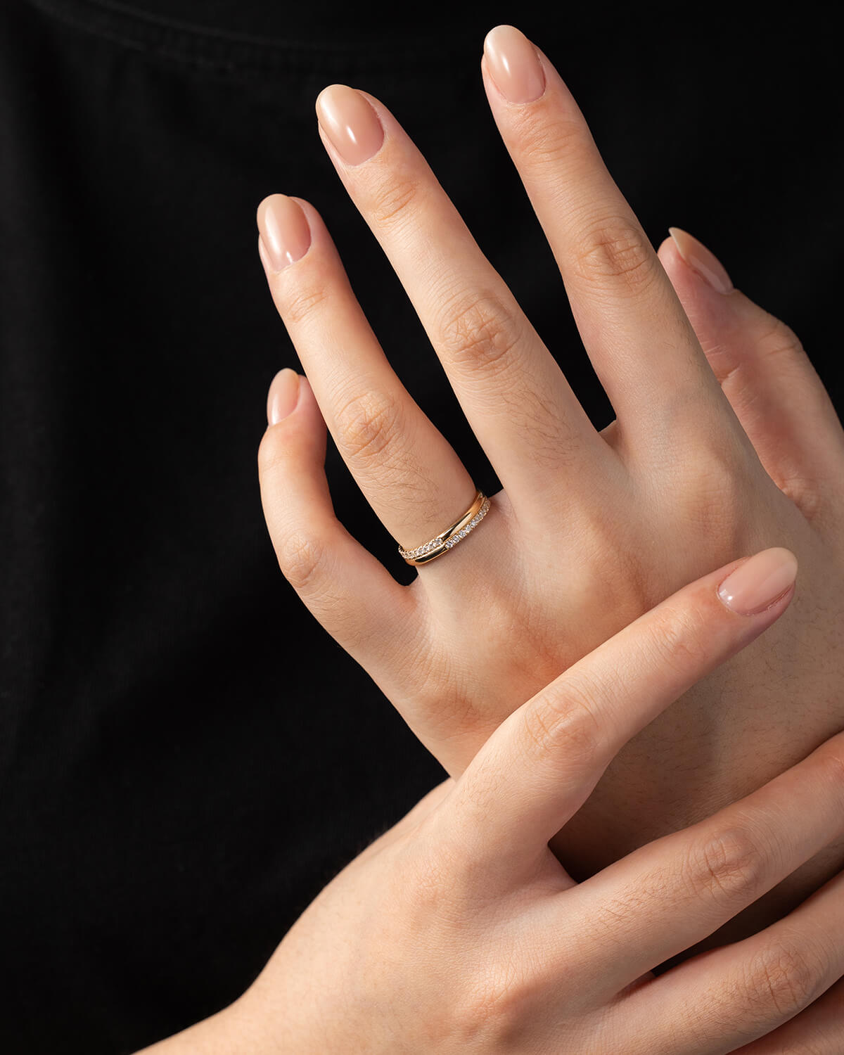 Zarelle Offset Pavé Diamond Ring