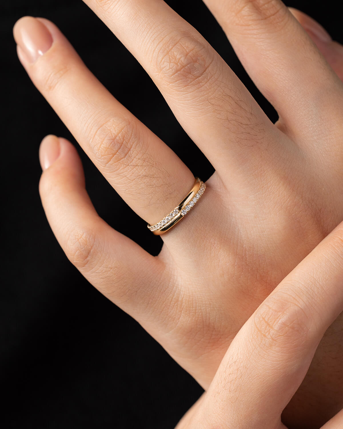 Zarelle Offset Pavé Diamond Ring
