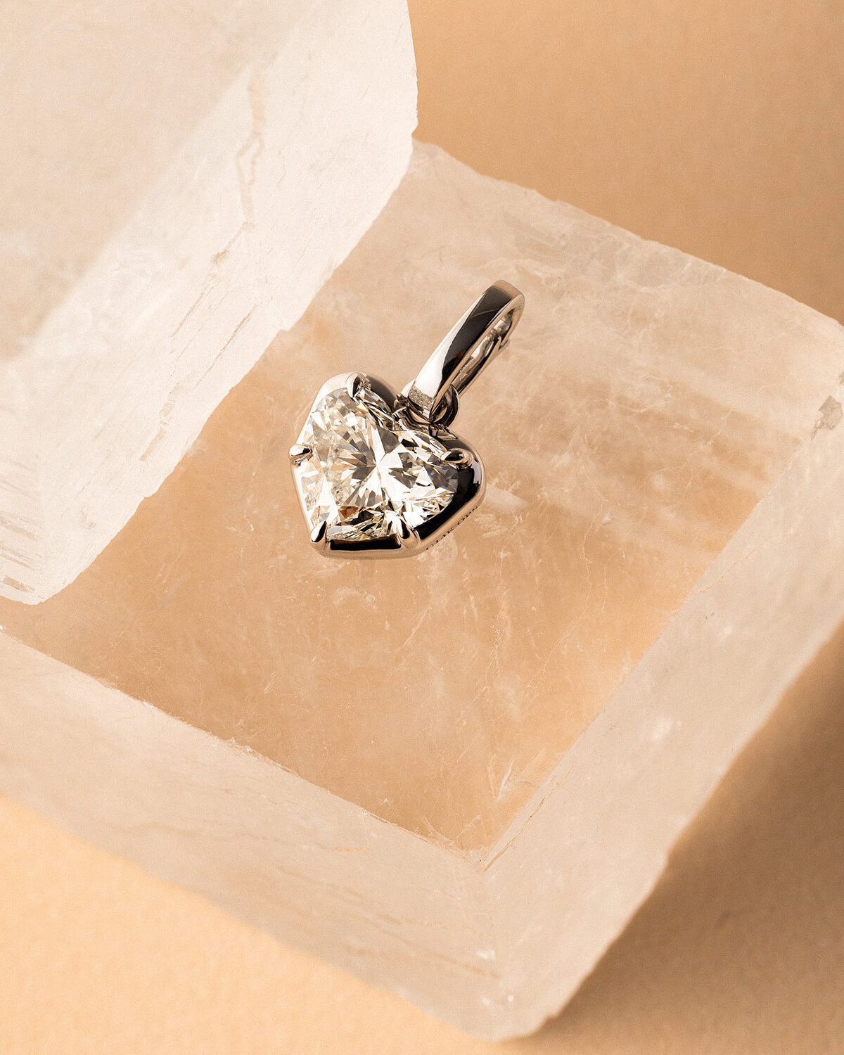 Evelune Heart Lab Diamond Pendant Necklace