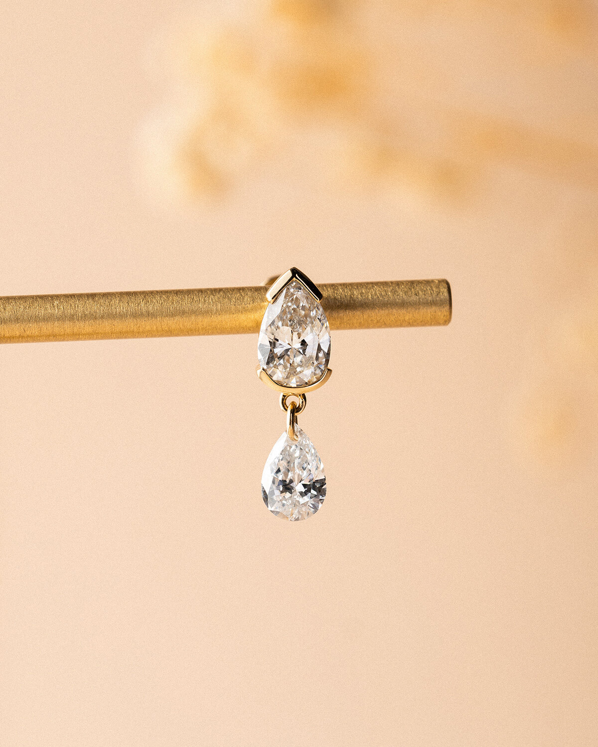 Elvaris Twin Pear Diamond Drop Earrings
