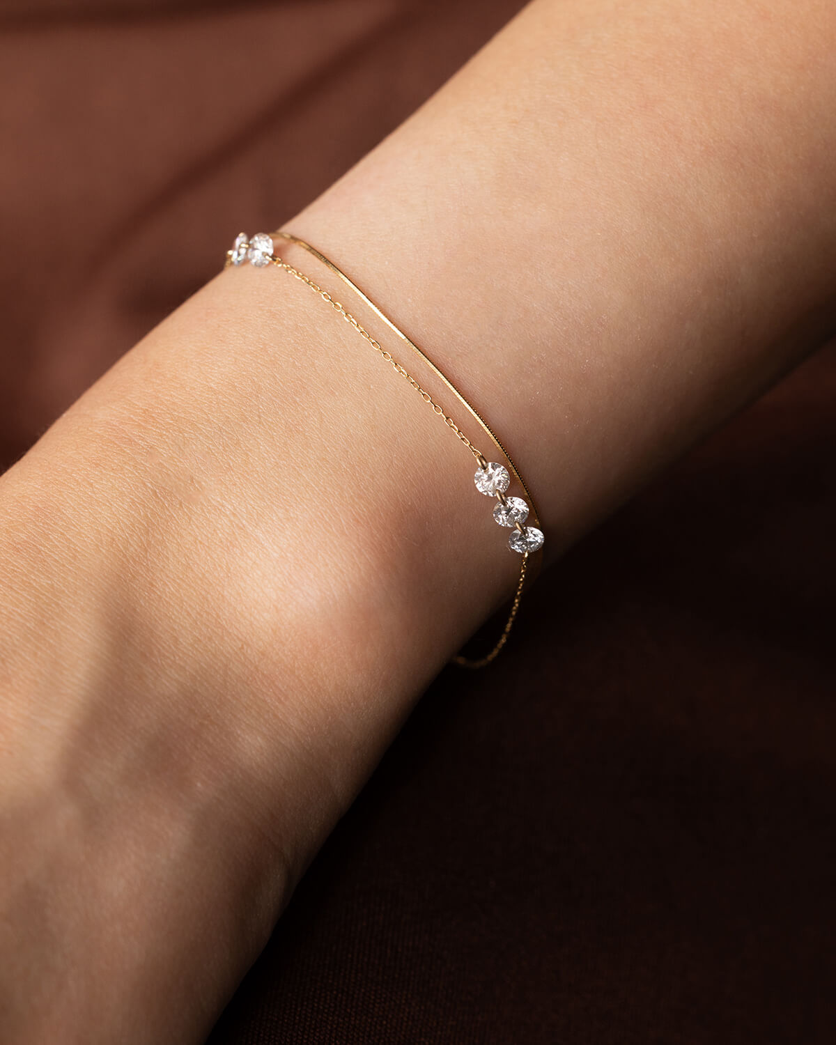 Astra Beam – Triple Diamond Layered Bracelet
