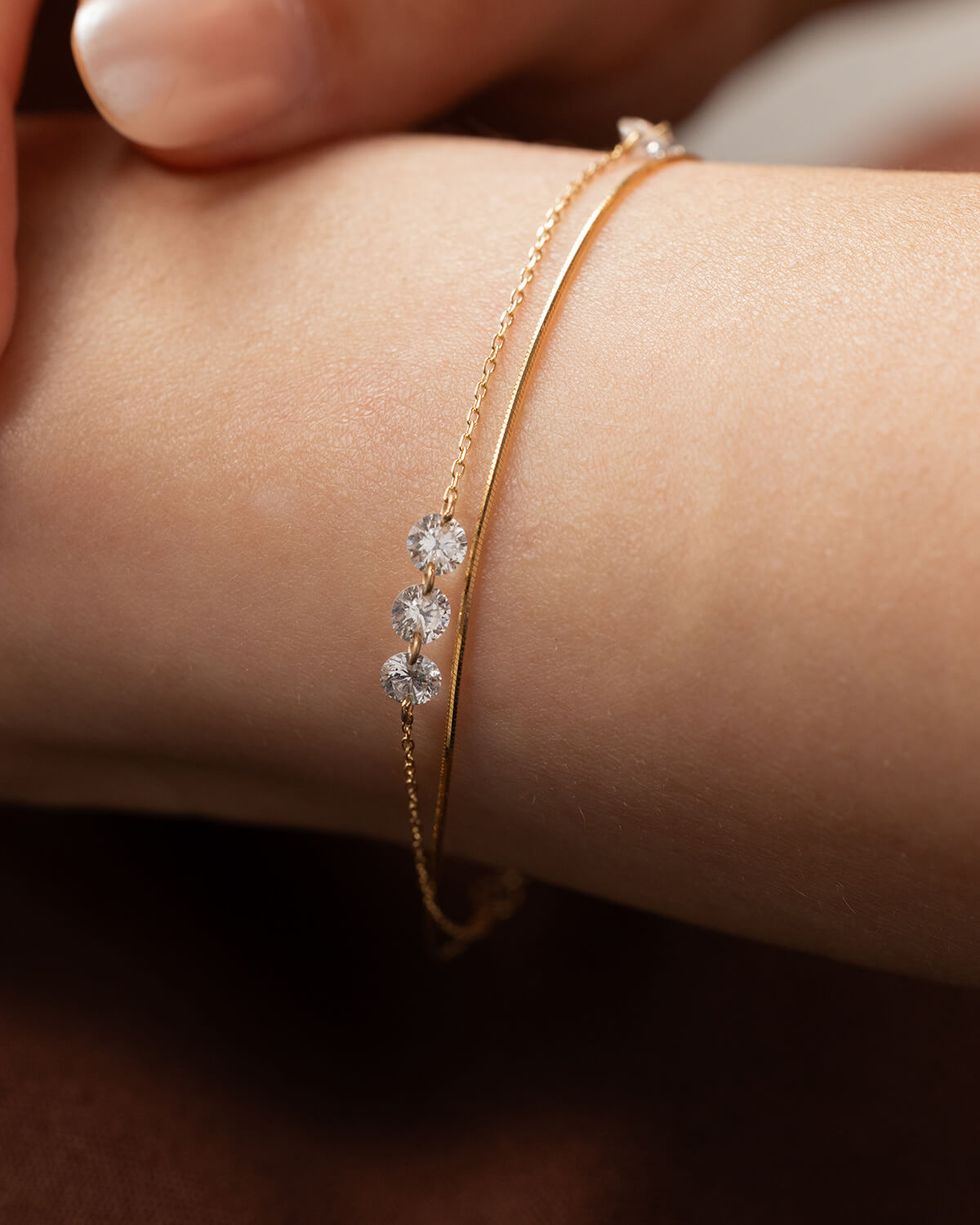 Astra Beam – Triple Diamond Layered Bracelet