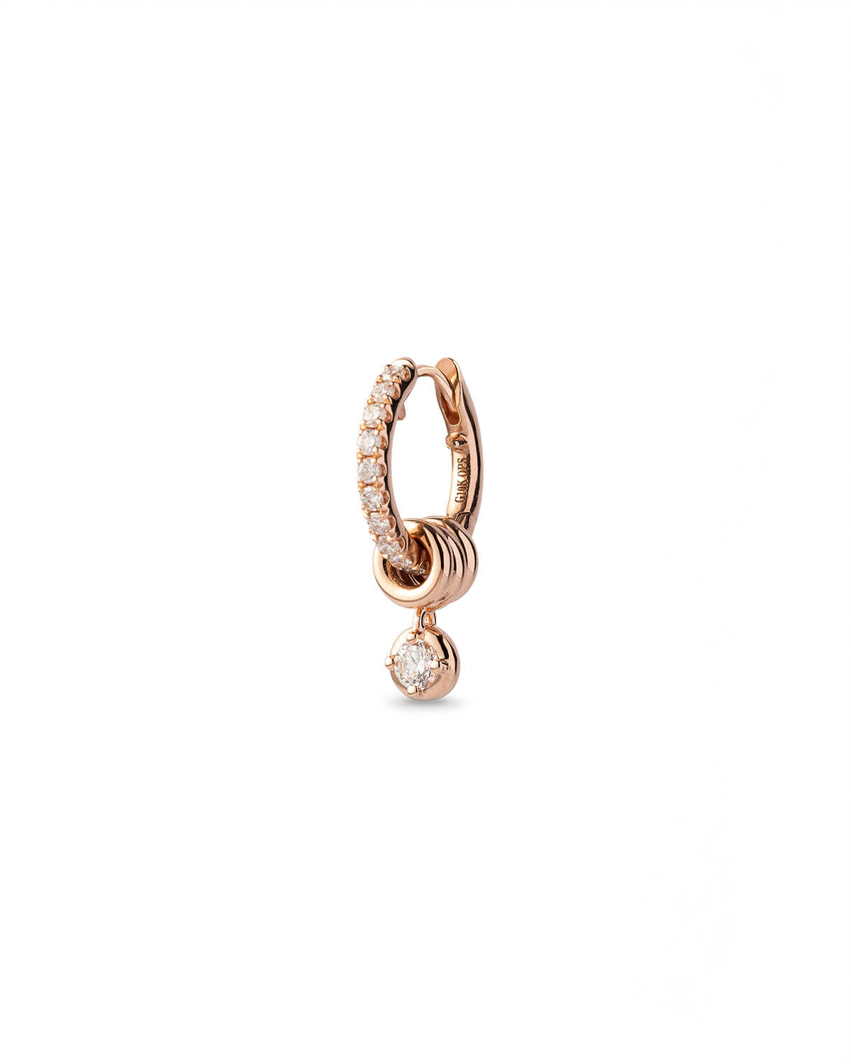 Orlisse Triple Loop Diamond Drop Huggie Earrings
