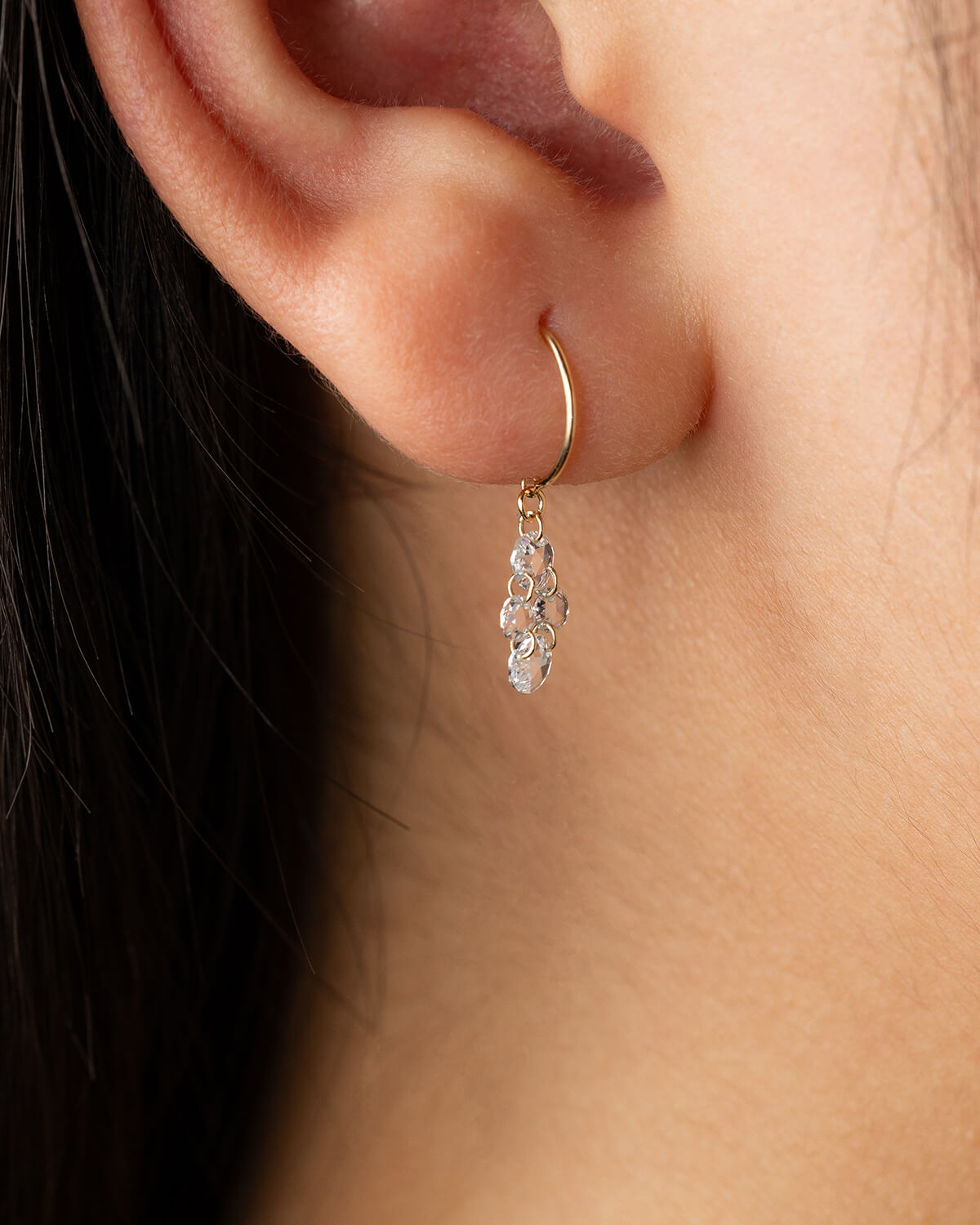 Velmira Cascade Round Diamond Earrings