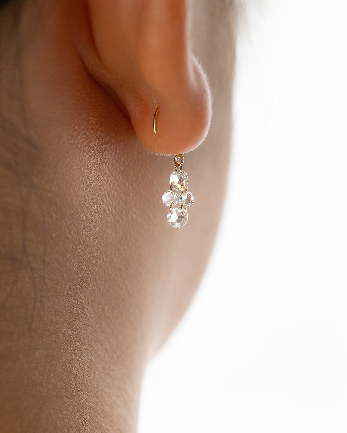 Velmira Cascade Round Diamond Earrings