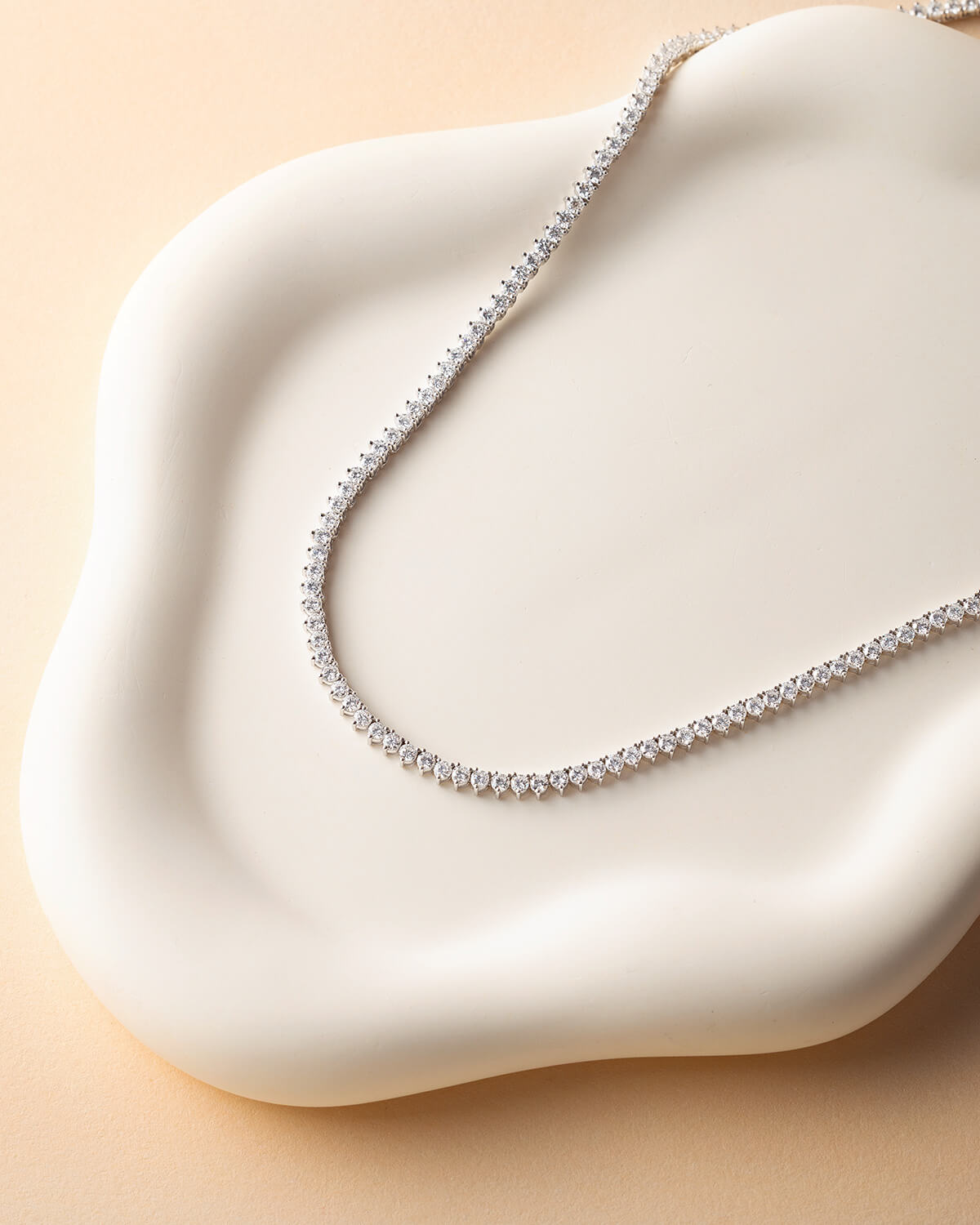 Aurevane Round Lab Diamond Tennis Necklace