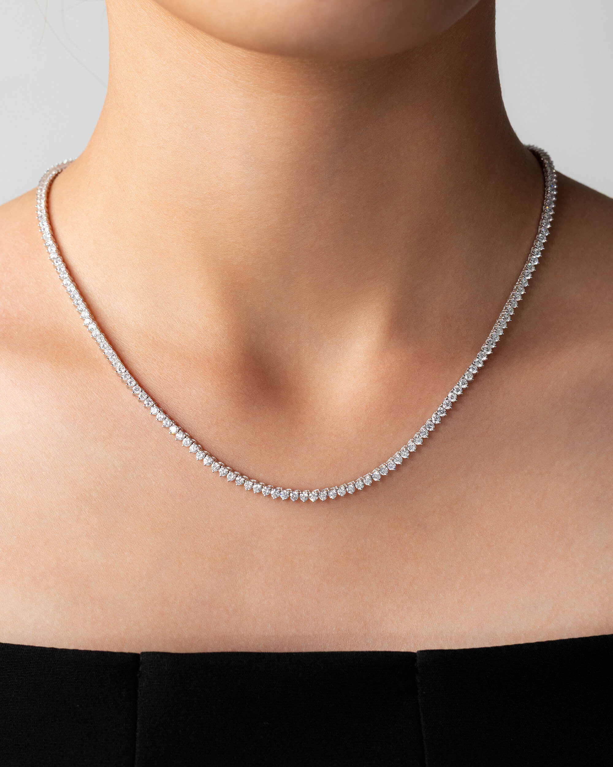 Aurevane Round Lab Diamond Tennis Necklace