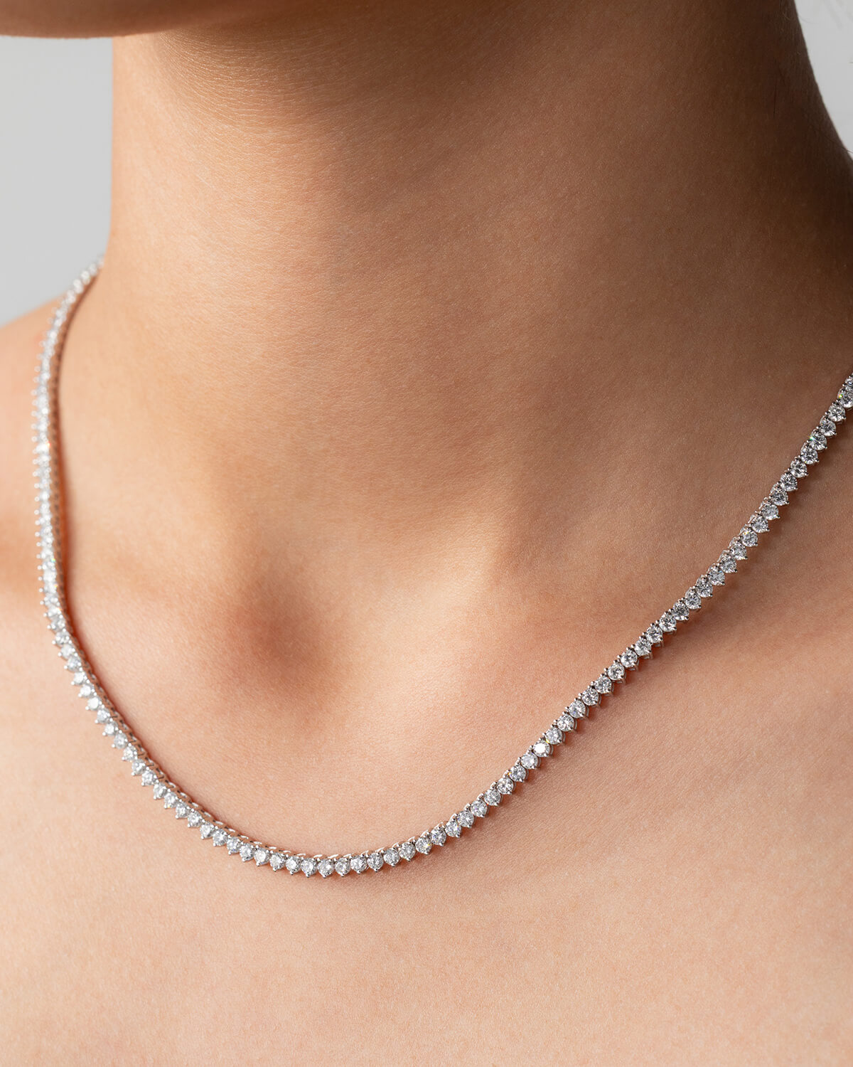 Aurevane Round Lab Diamond Tennis Necklace