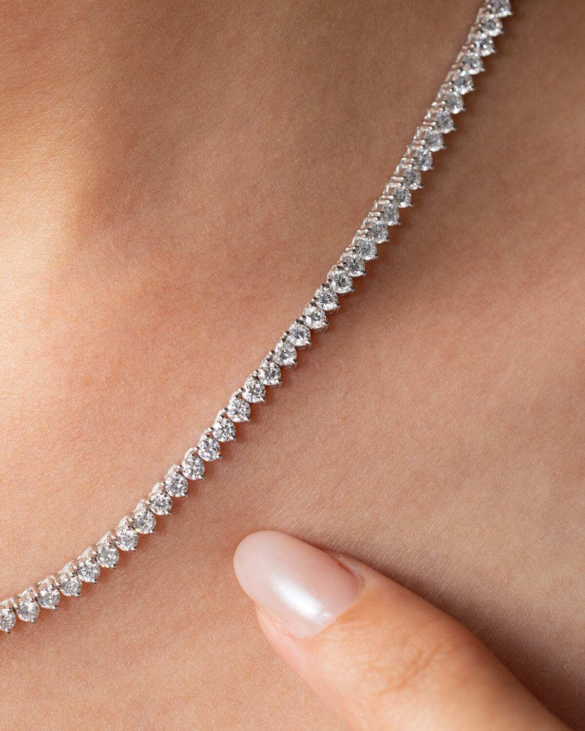 Aurevane Round Lab Diamond Tennis Necklace
