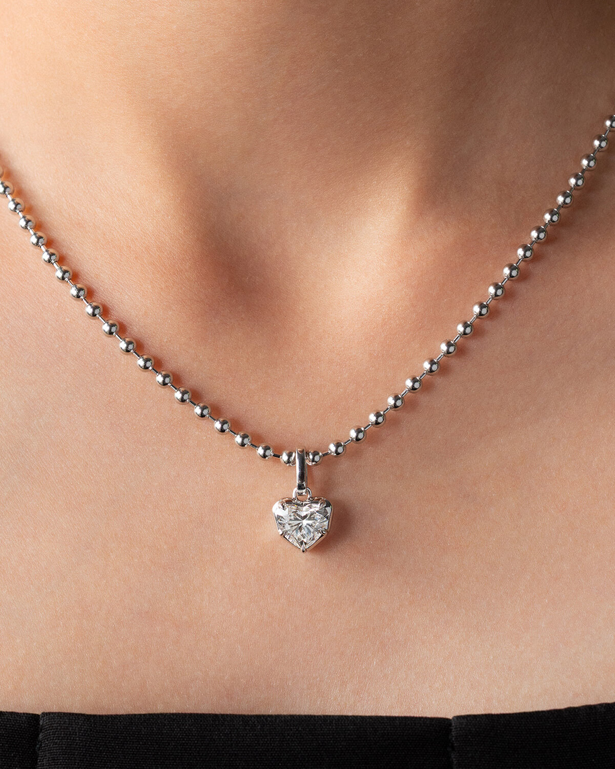 Evelune Heart Lab Diamond Pendant Necklace