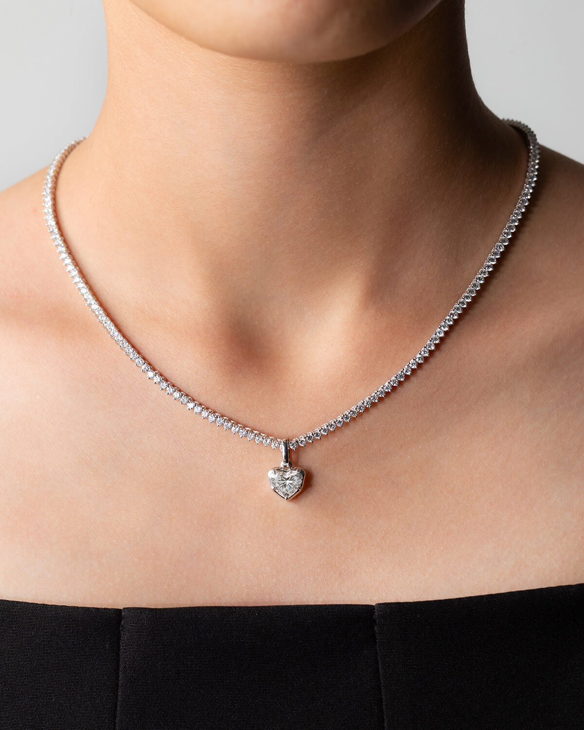 Aurevane Round Lab Diamond Tennis Necklace