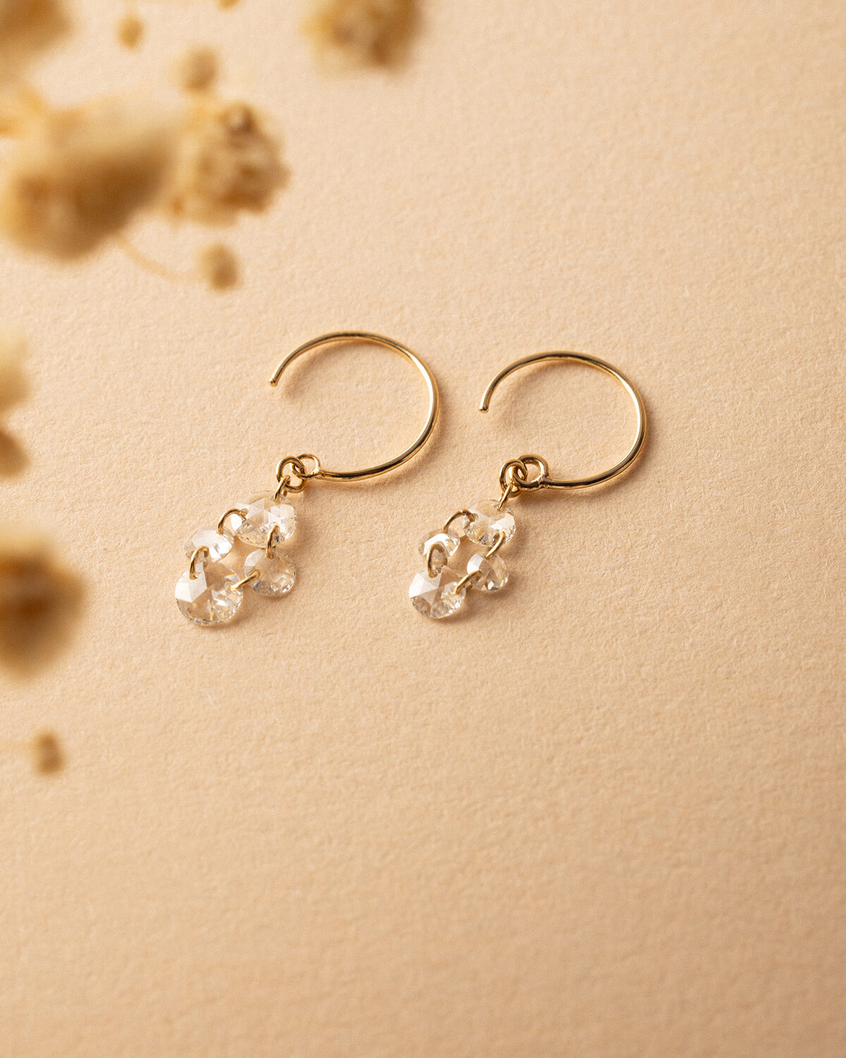 Velmira Cascade Round Diamond Earrings