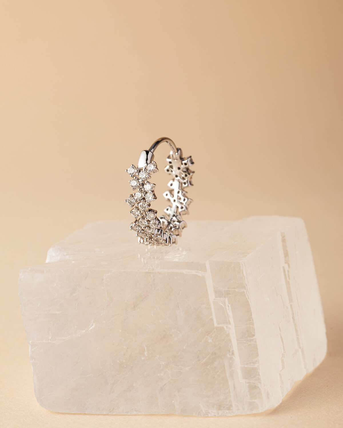 Elvarine Scatter Round Lab Diamond Hoop Earrings