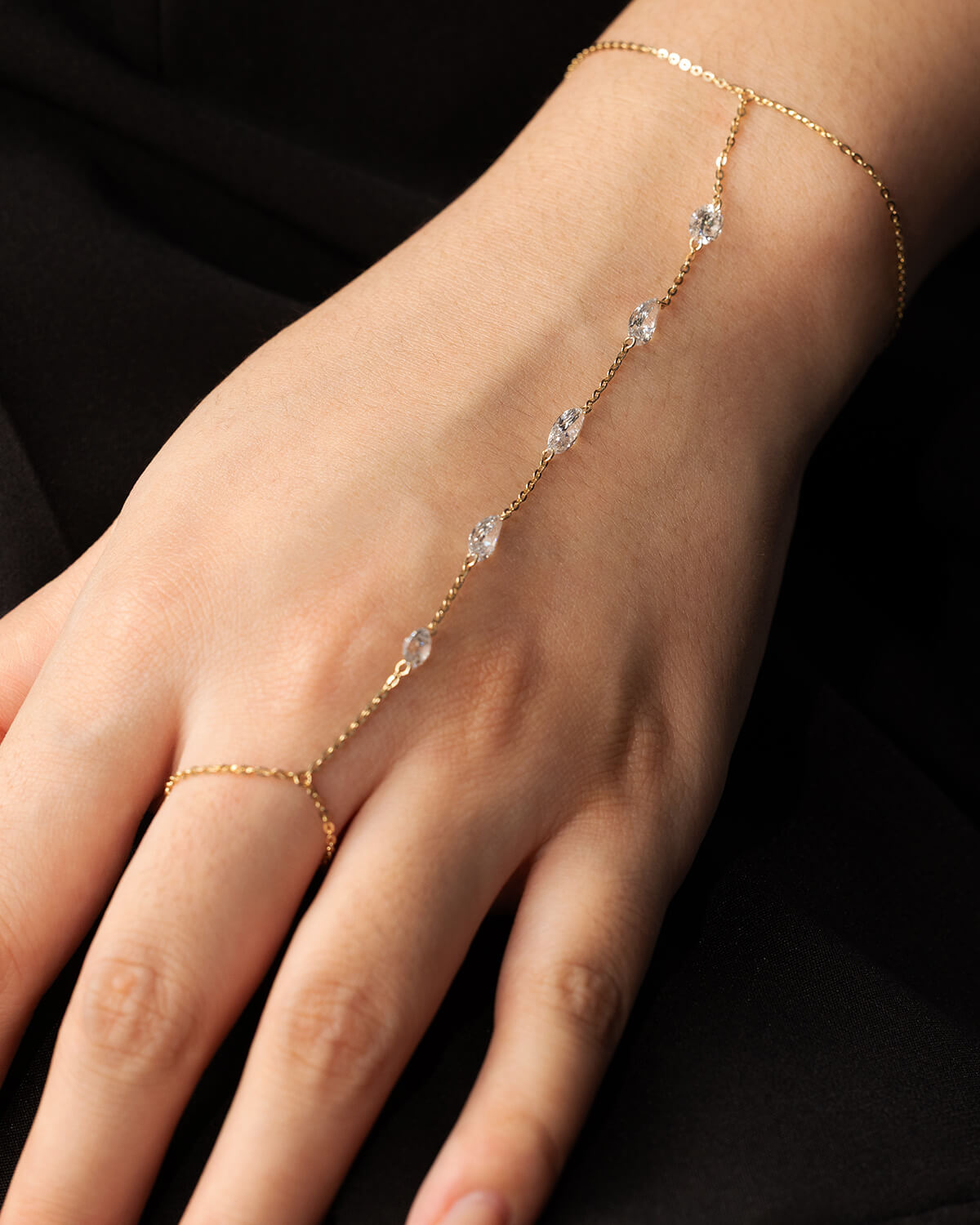 Avelisse Mixed Cut Lab Diamond Hand Chain