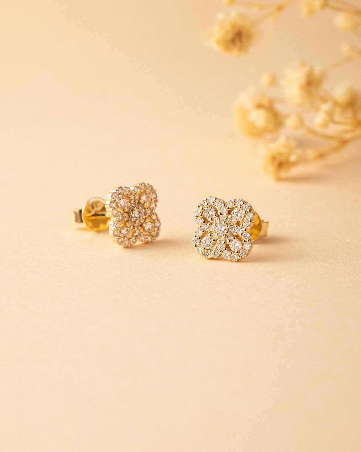 Fiorenne Petal Lab Diamond Stud Earrings