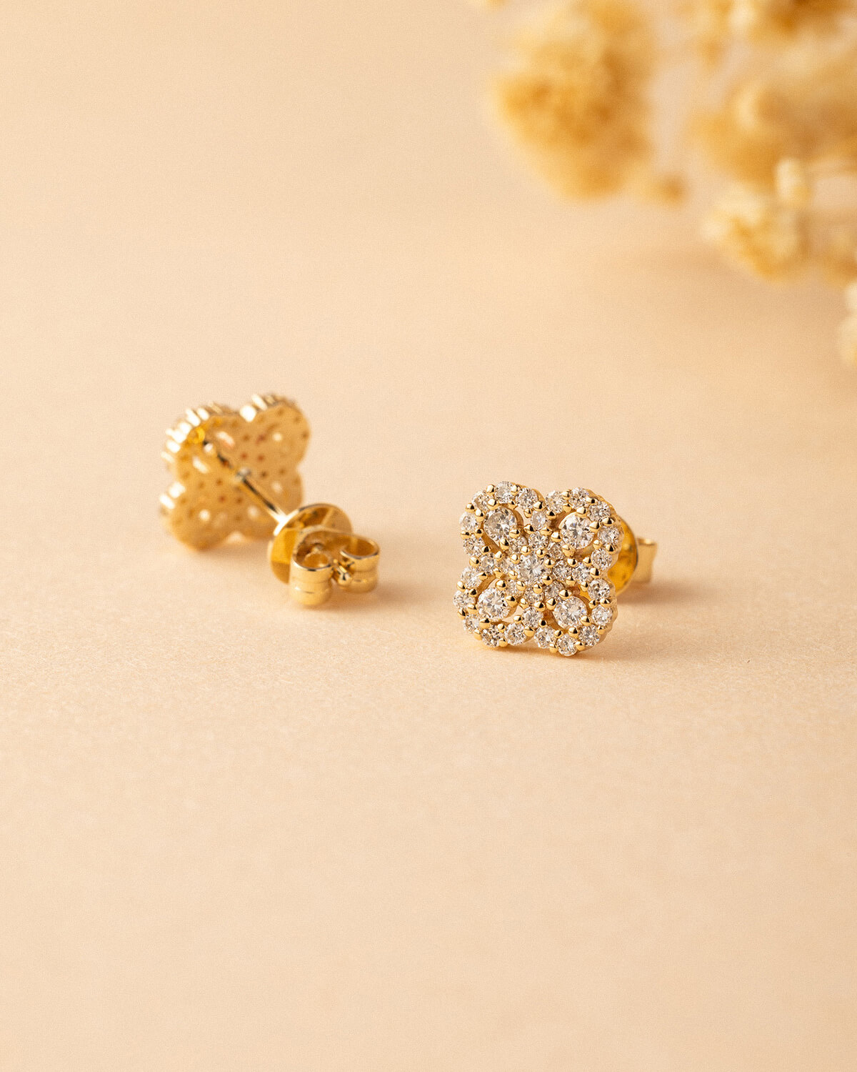 Fiorenne Petal Lab Diamond Stud Earrings