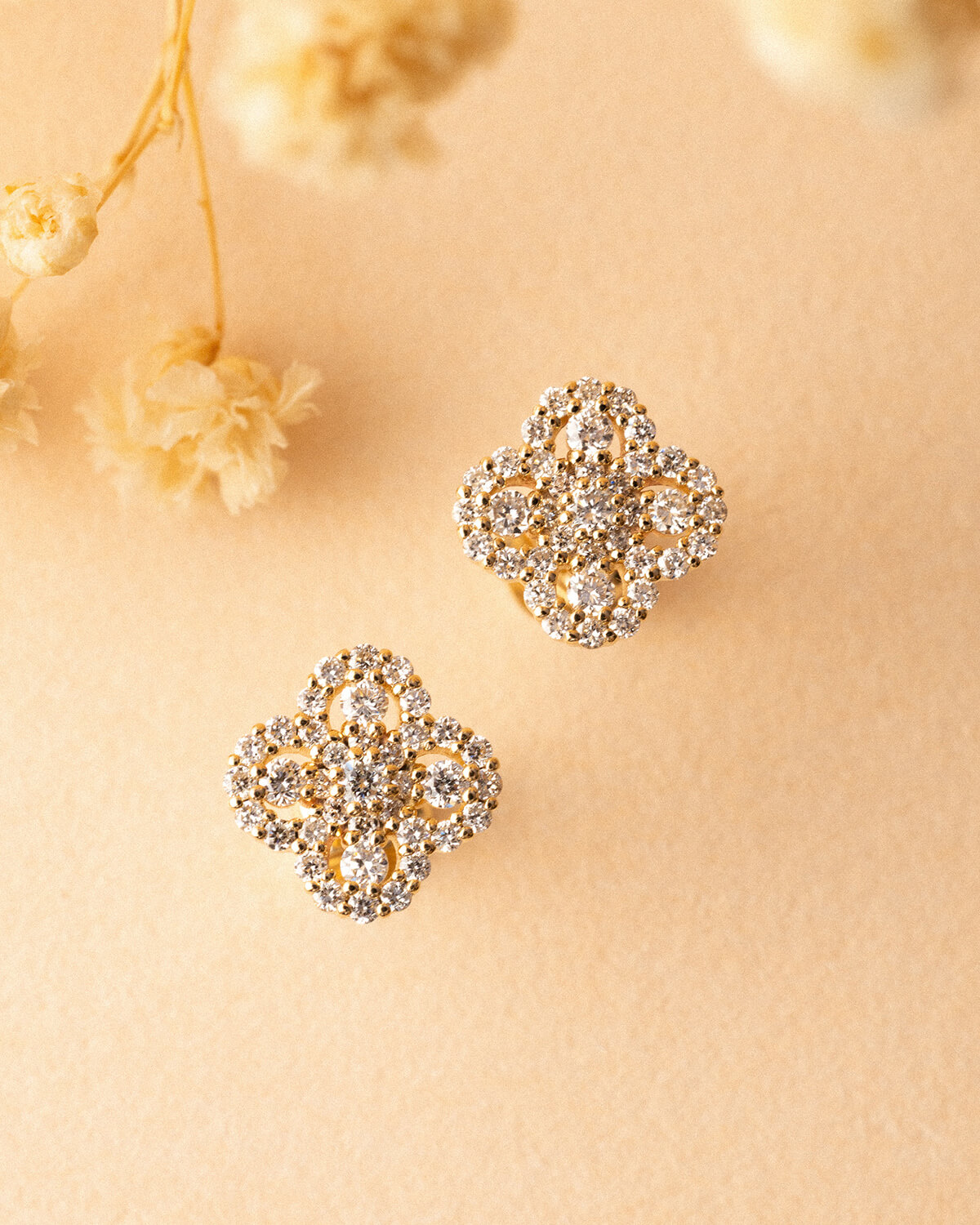 Fiorenne Petal Lab Diamond Stud Earrings