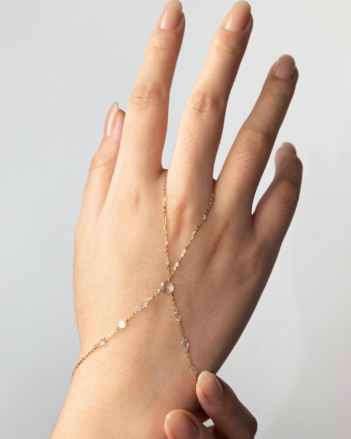 Orelisse Rose Cut Lab Diamond Hand Chain