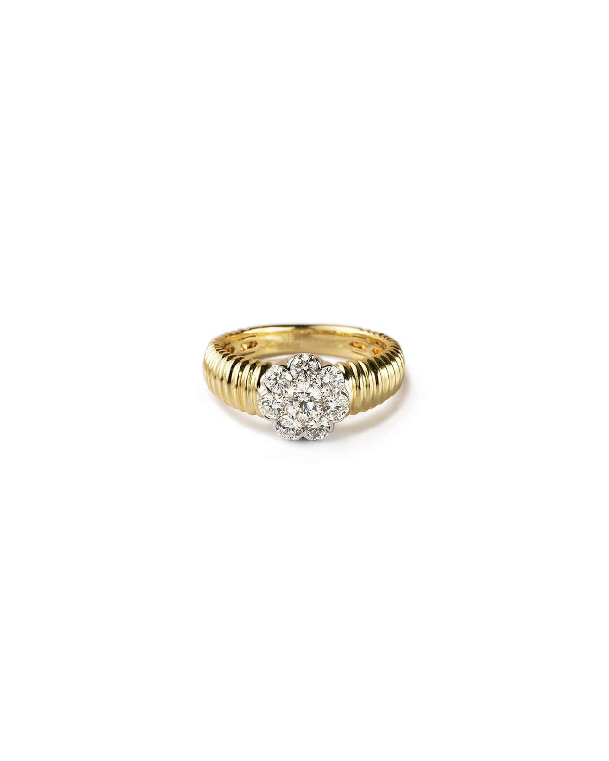 Aveline Bloom Lab Diamond Ribbed Ring
