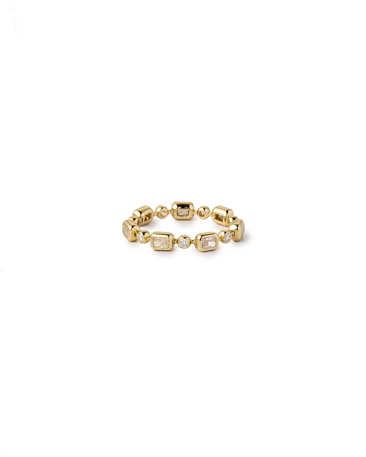 Rovelle Radiant & Round Diamond Link Ring