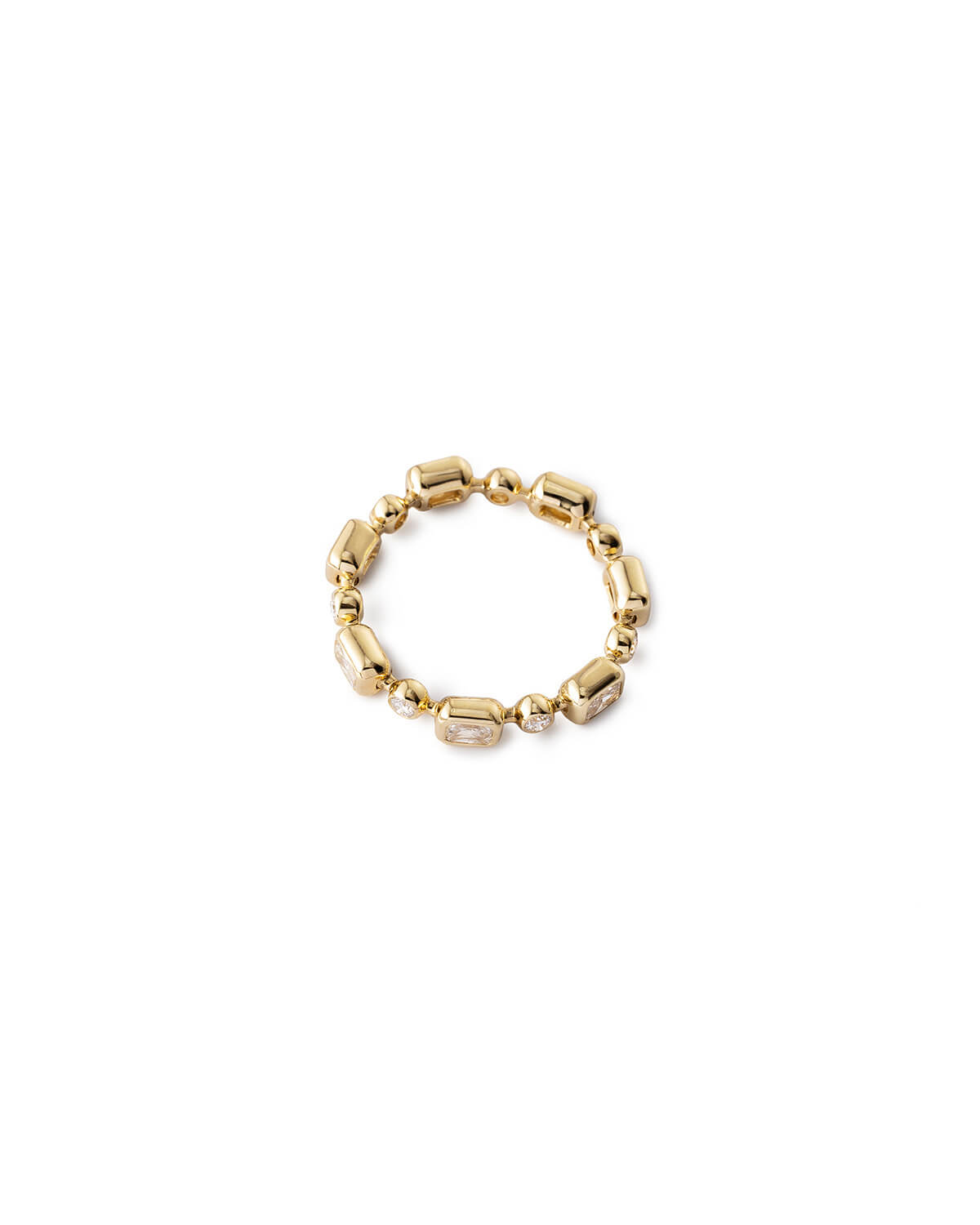 Rovelle Radiant & Round Diamond Link Ring