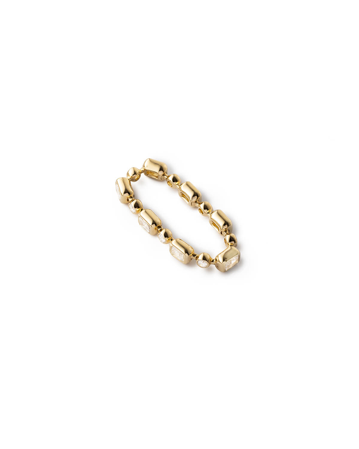 Rovelle Radiant & Round Diamond Link Ring