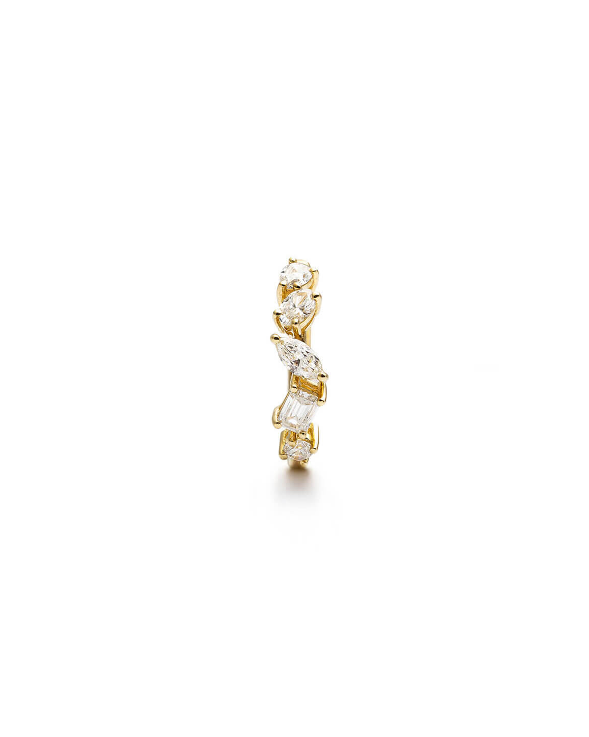 Norevia Mixed Cut Lab Diamond Hoop Earrings