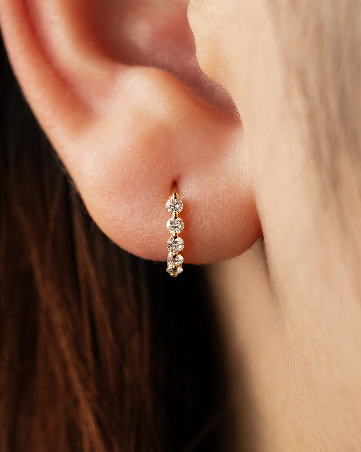 Zorevia Round Lab Diamond Hoop Earrings