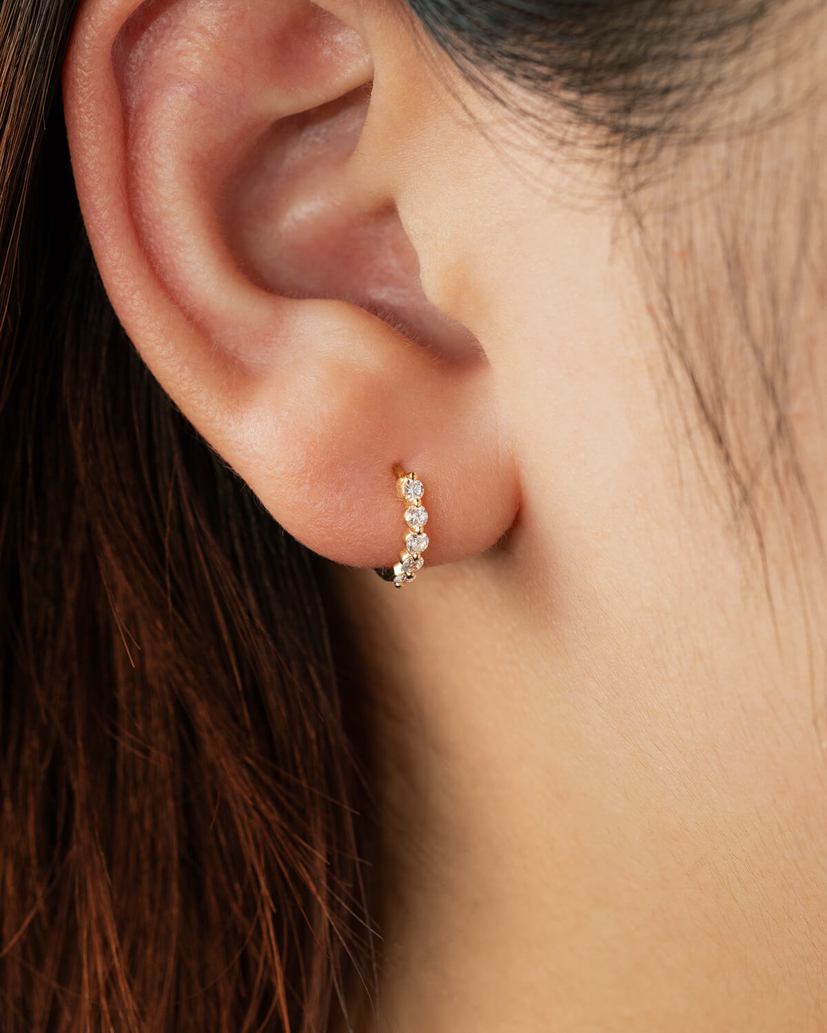 Zorevia Round Lab Diamond Hoop Earrings