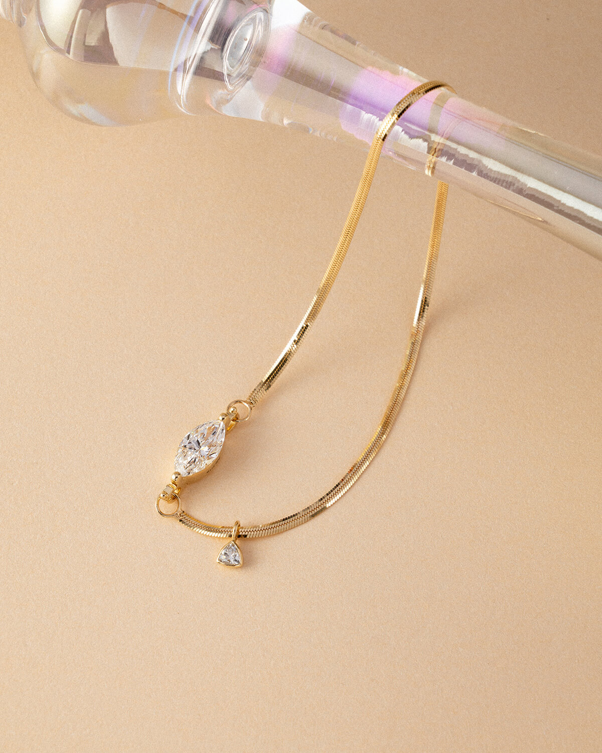 Norevyn Marquise Lab Diamond Snake Chain Bracelet