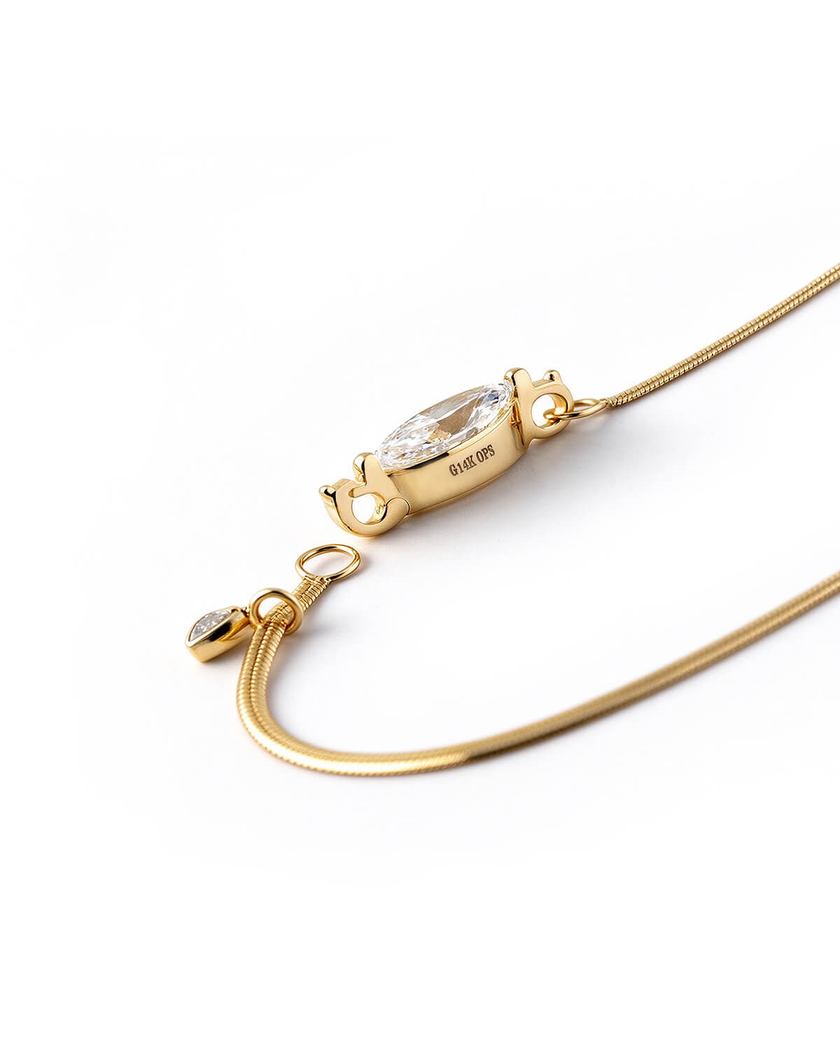 Norevyn Marquise Lab Diamond Snake Chain Bracelet