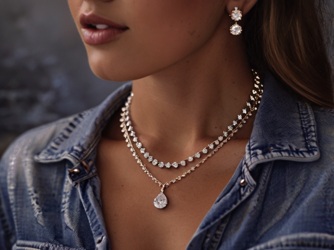 Sparkle and Snuggle: Mastering the Diamond Necklace-Layered Look Trend-Opreshyne