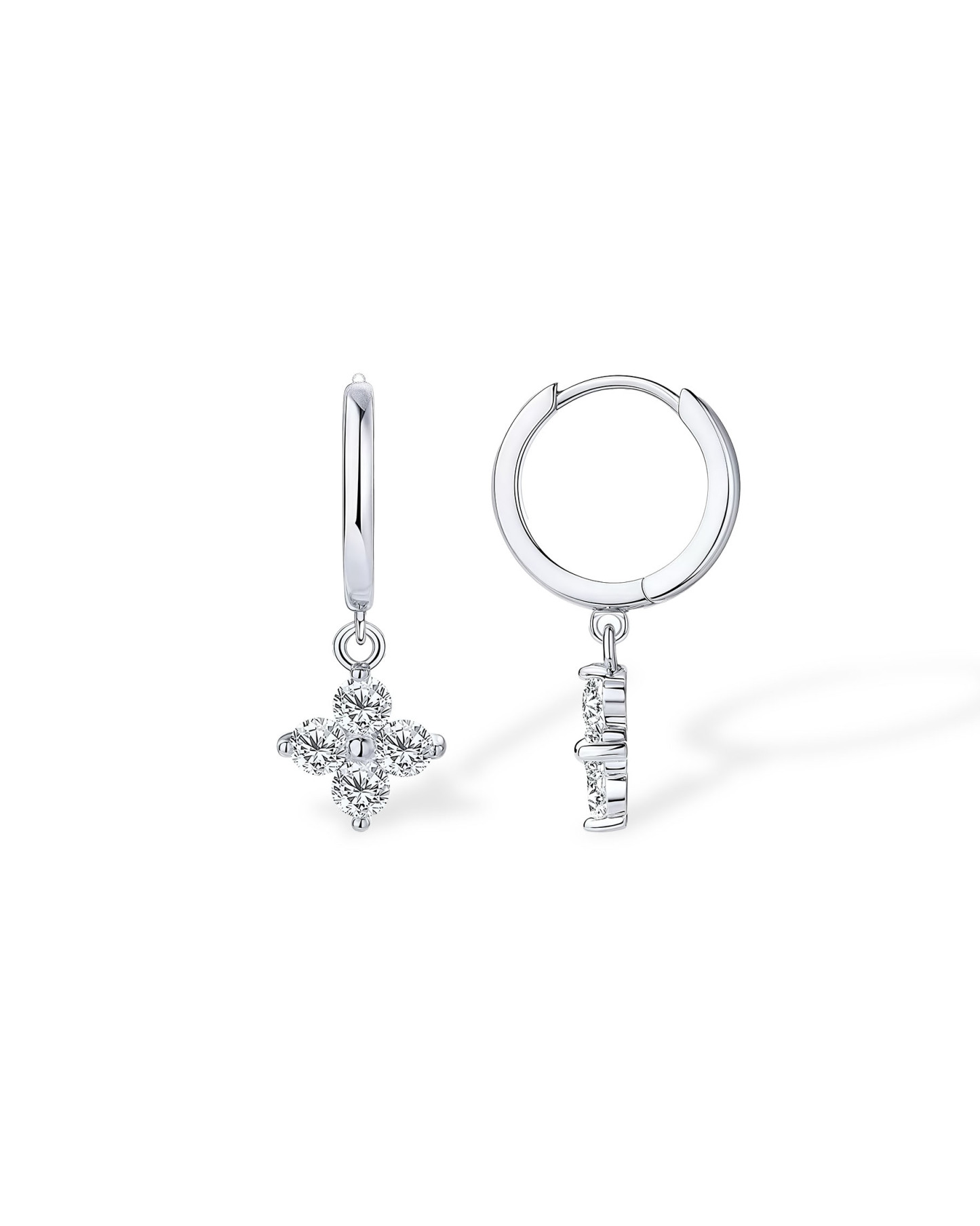 Lucky Clover Bloom - Four-Leaf Clover Charm Earrings