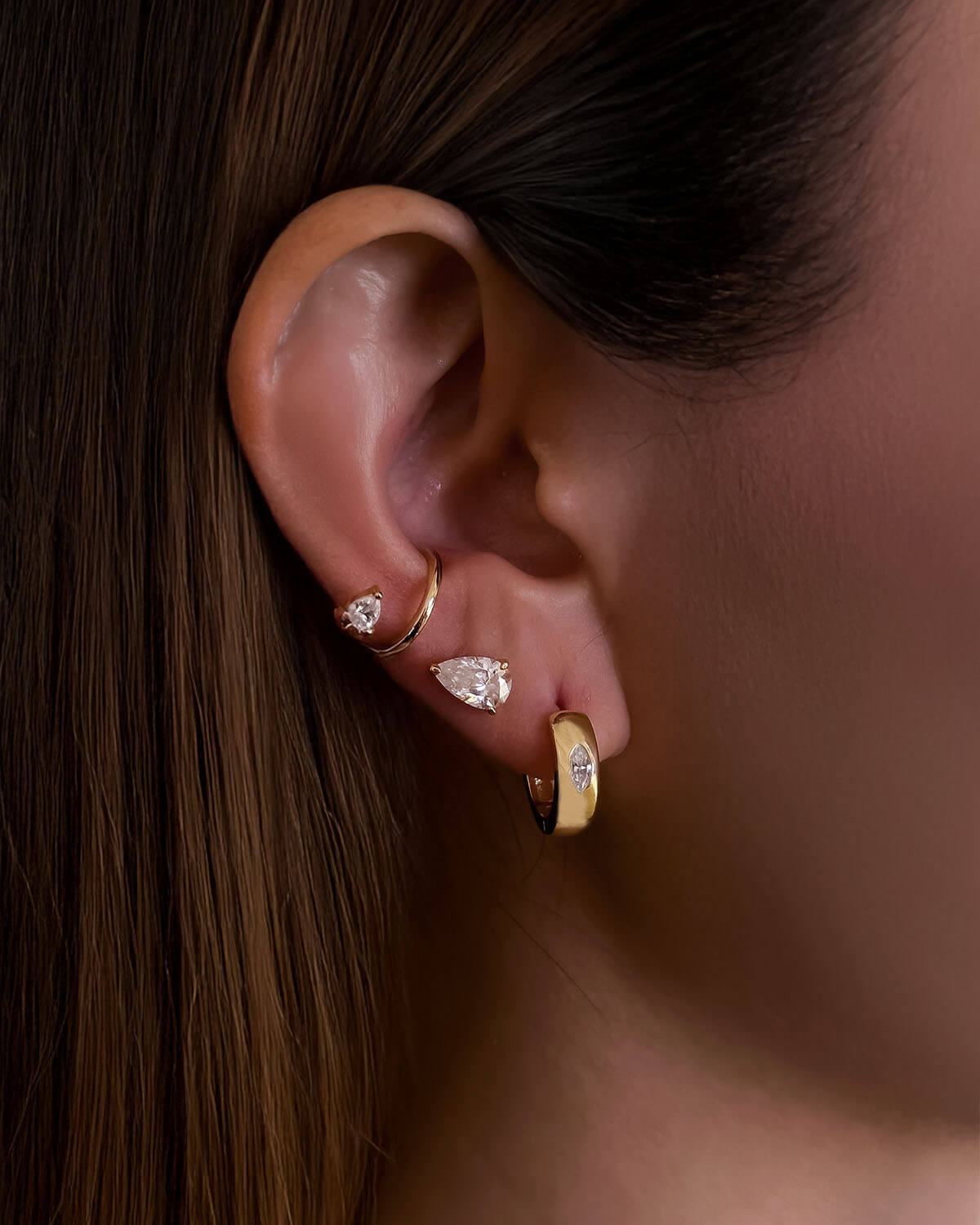 Tear Galaxy - 2ct Stud Earrings-Opreshyne