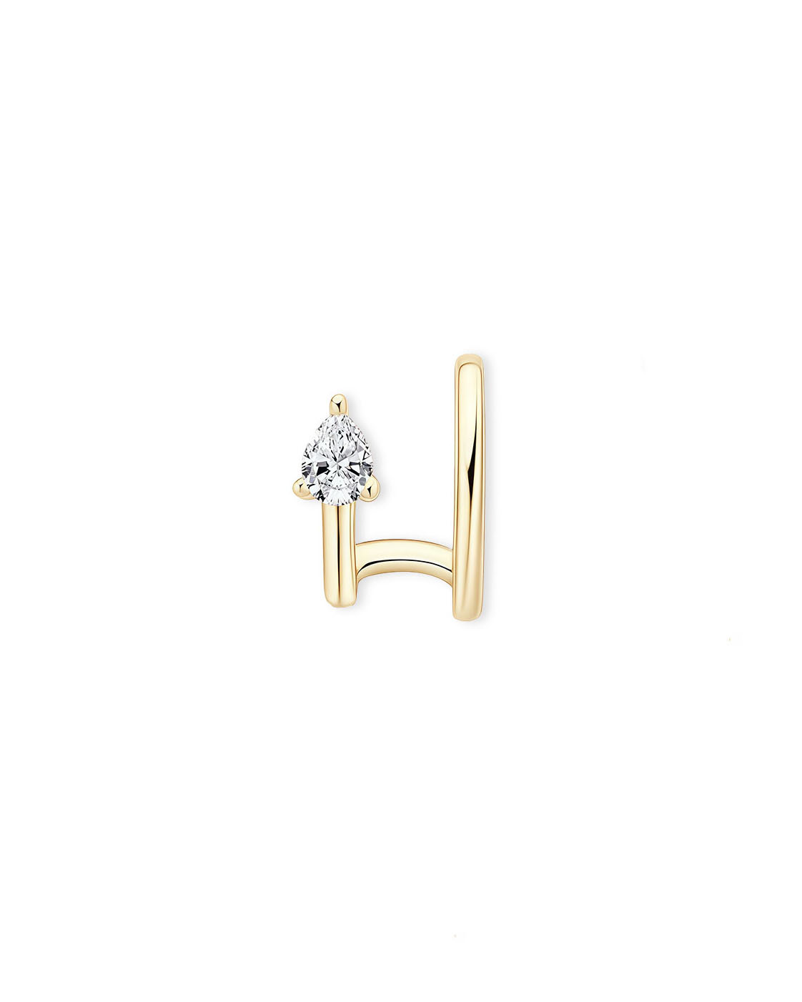 Small Diamond Earrings | Pear Moissanite Ear Cuff Opreshyne