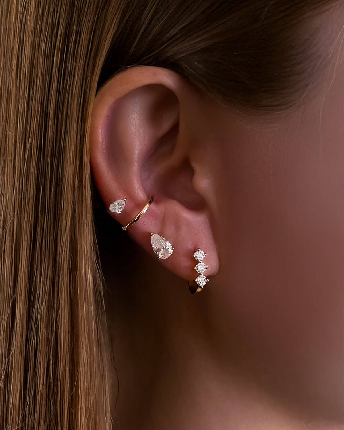 Tear Galaxy - 2ct Stud Earrings-Opreshyne
