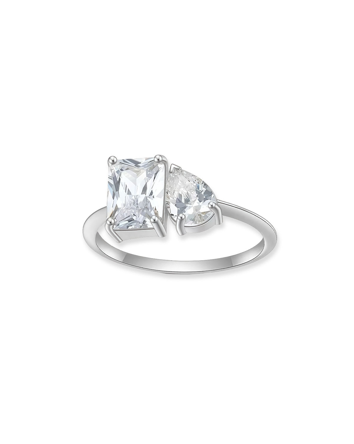 Moissanite Diamond Ring | Dual Stone Design