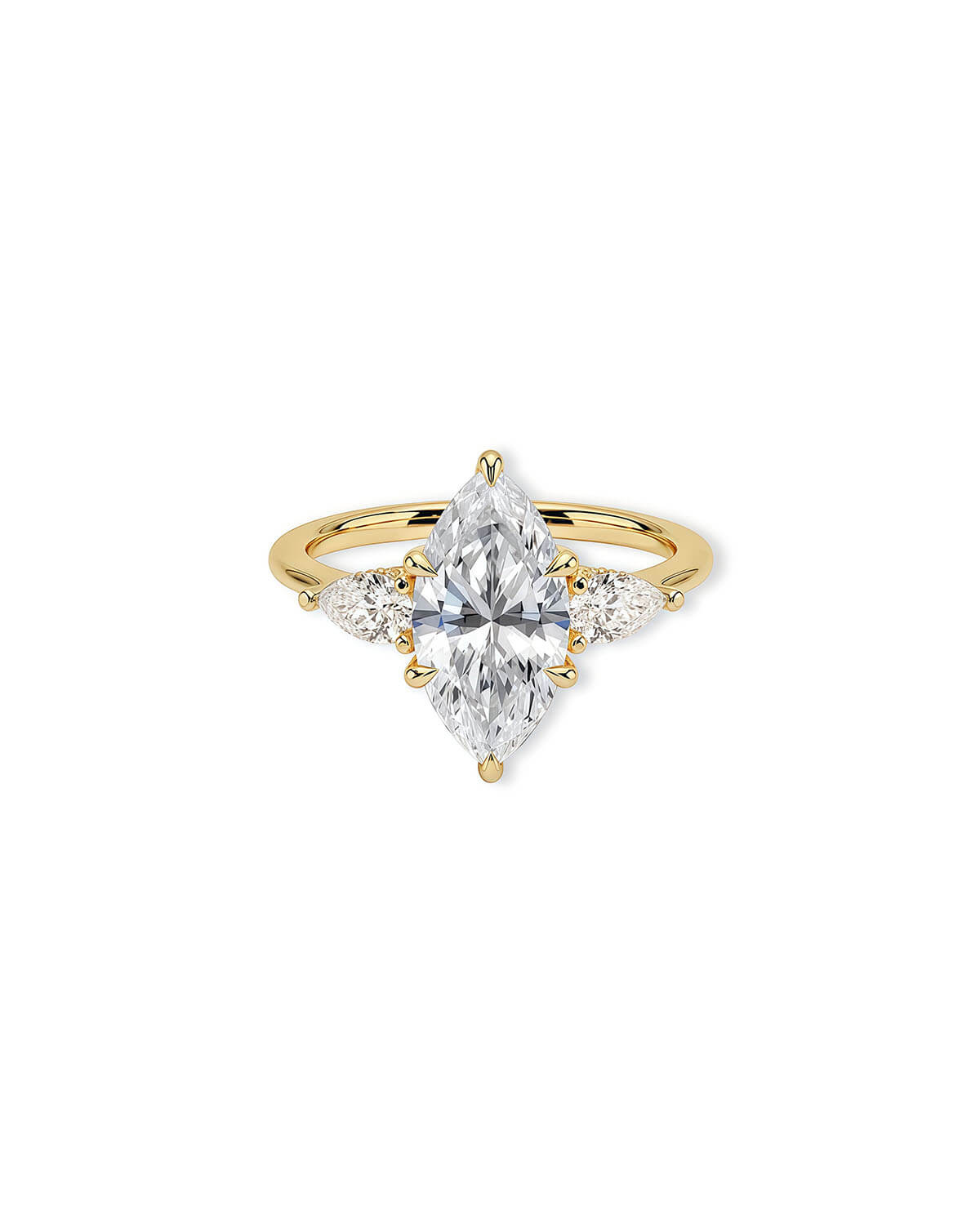 Marquise Cut Diamond Ring Moissanite Gold Ring-Opreshyne