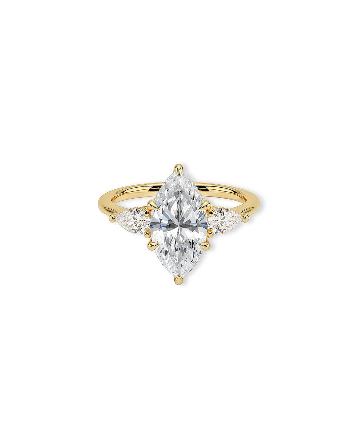 Marquise Cut Diamond Ring Moissanite Gold Ring-Opreshyne