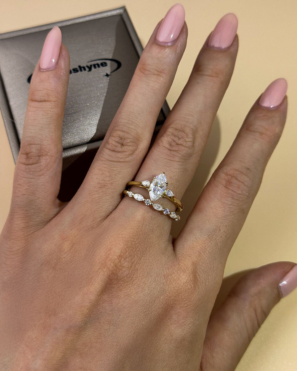 Moissanite Gold Ring – Delicate and Stackable-Opreshyne