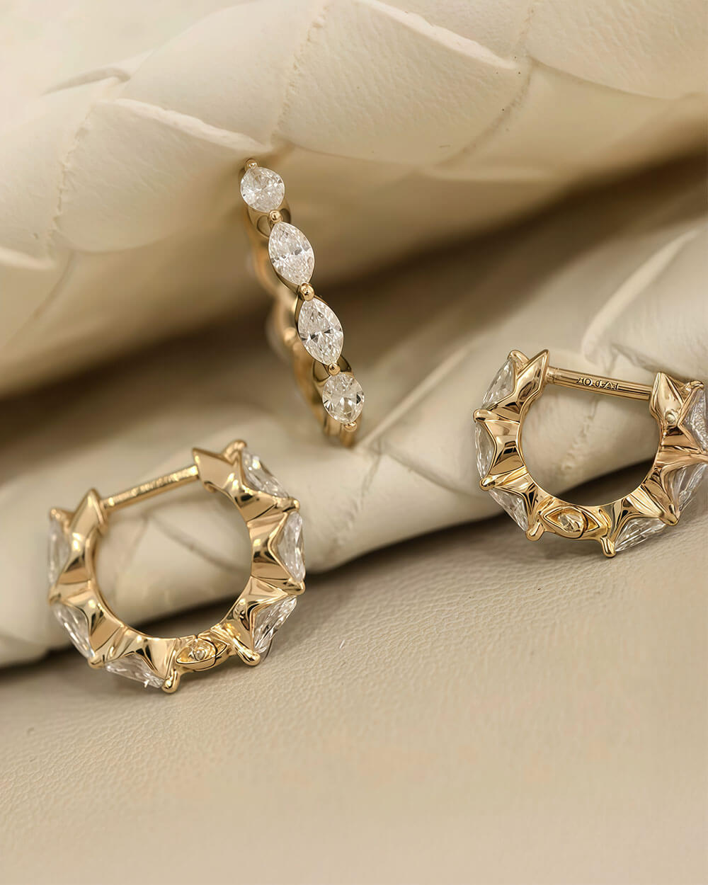 Vela Loop – Marquise Diamond Huggie Earrings