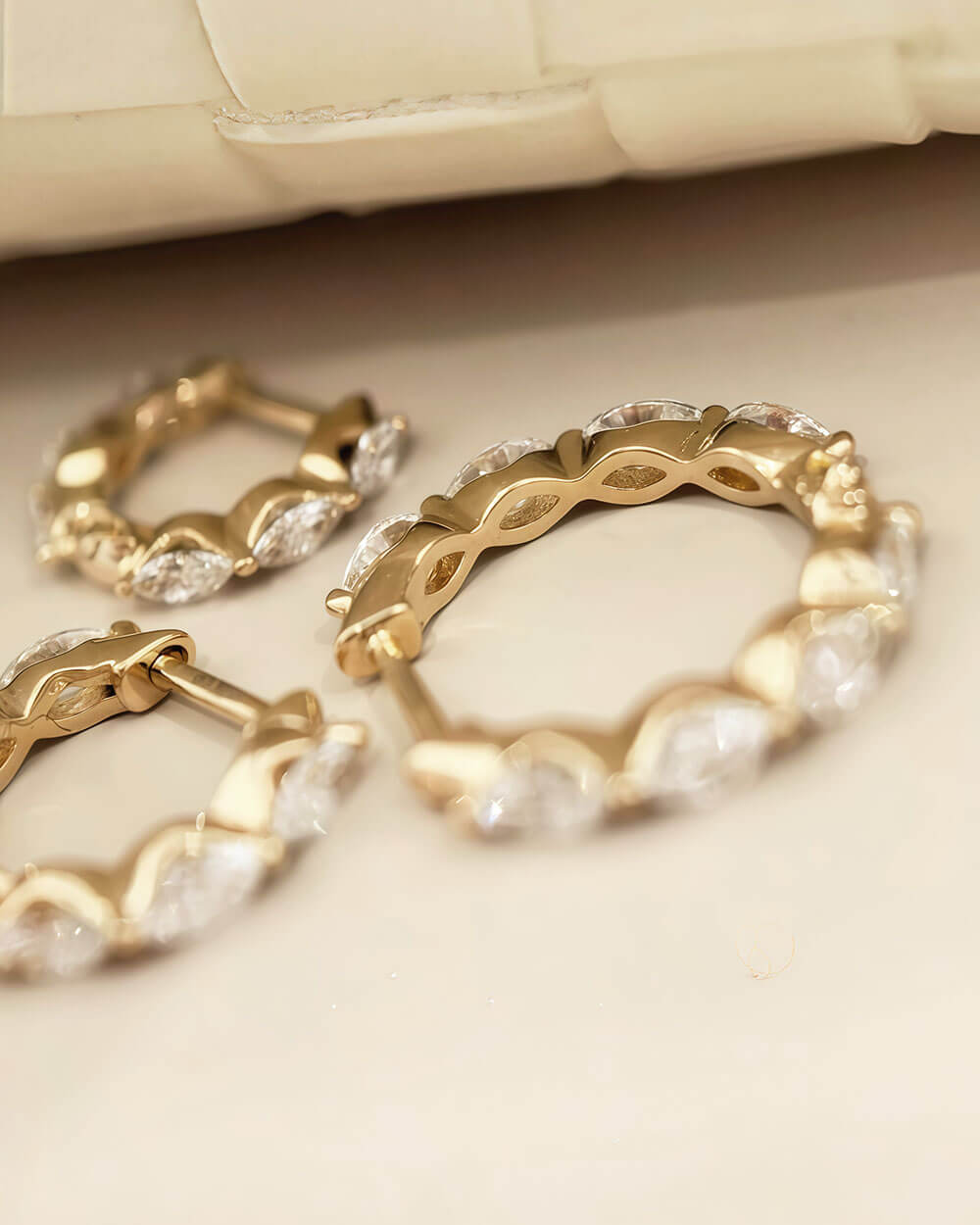 Vela Loop – Marquise Diamond Huggie Earrings