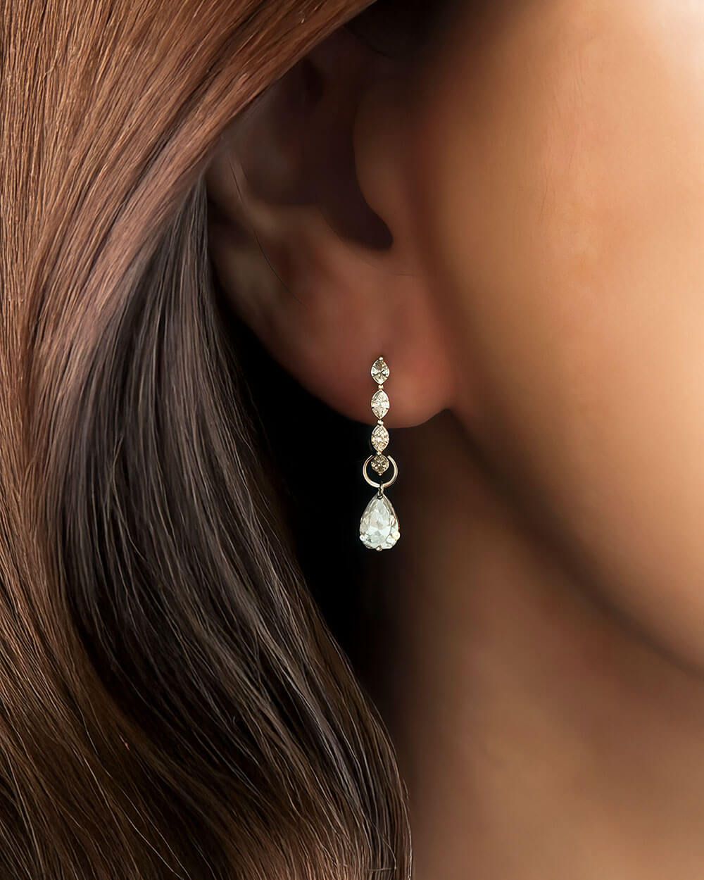 Vela Loop – Marquise Diamond Huggie Earrings