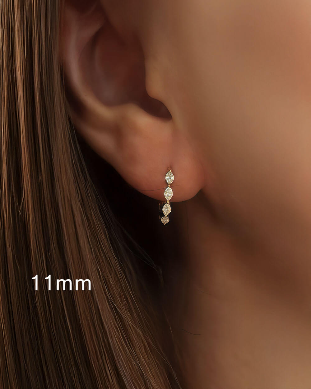Vela Loop – Marquise Diamond Huggie Earrings