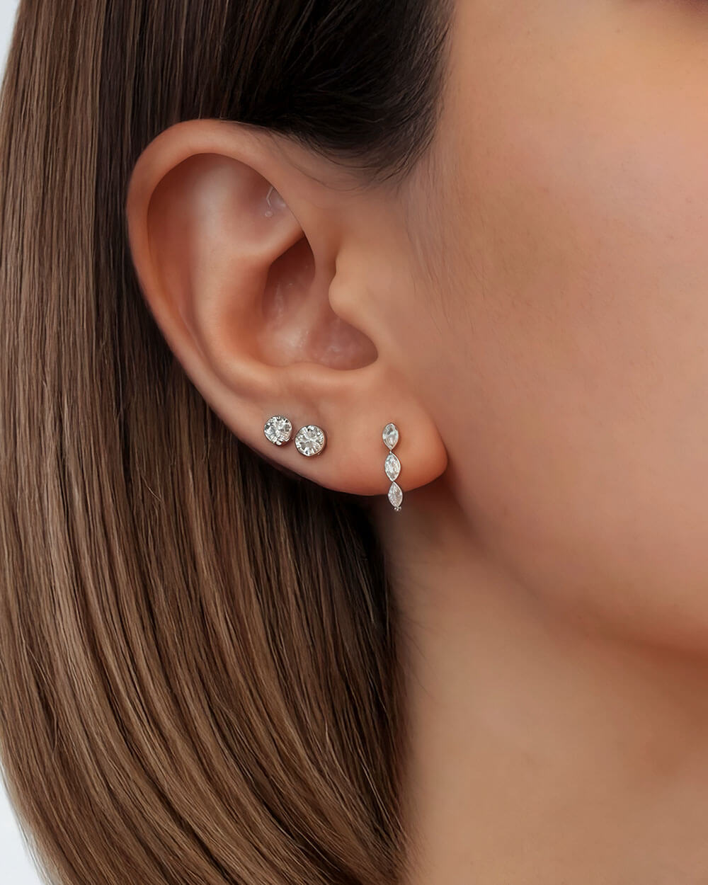 Vela Loop – Marquise Diamond Huggie Earrings