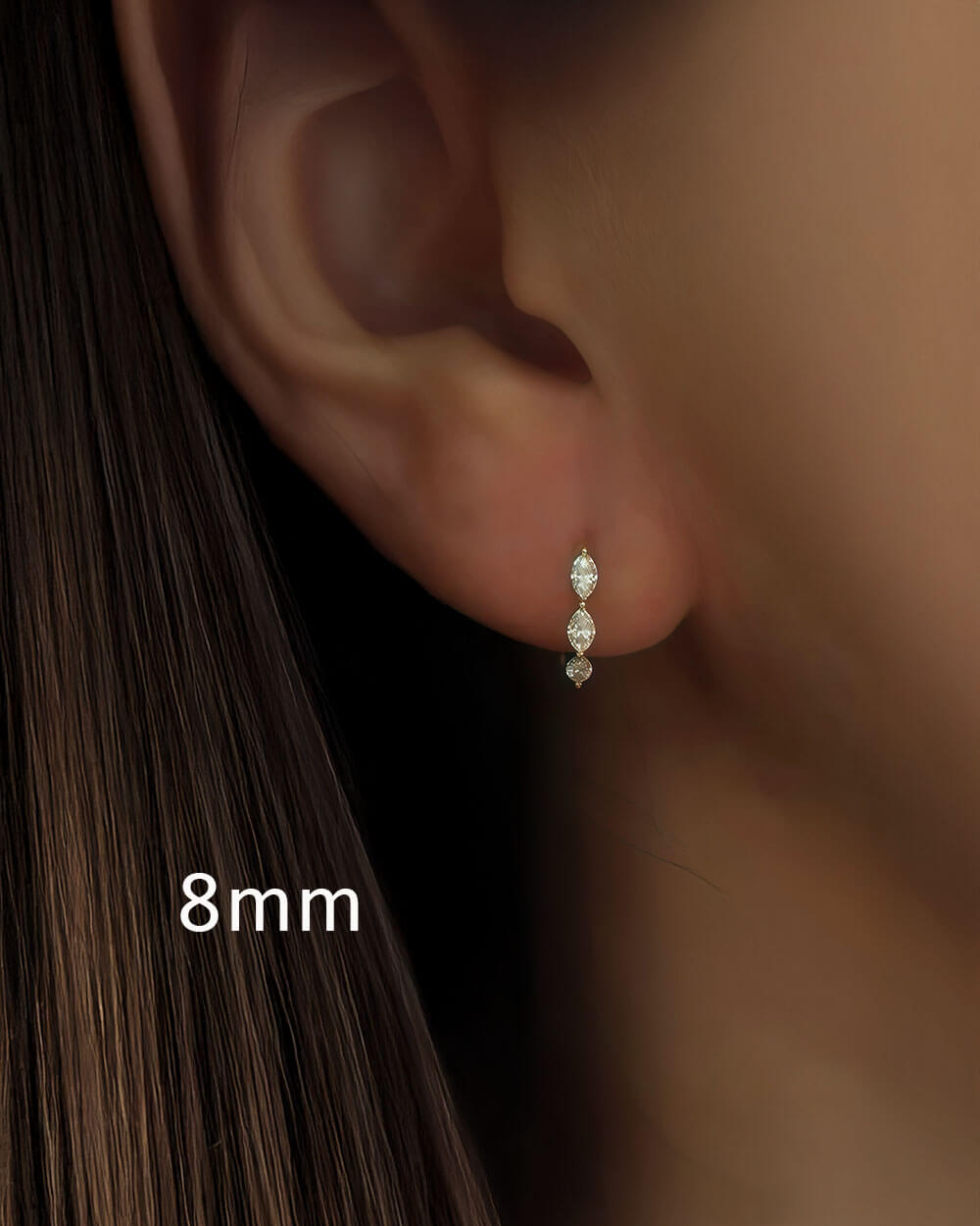 Vela Loop – Marquise Diamond Huggie Earrings