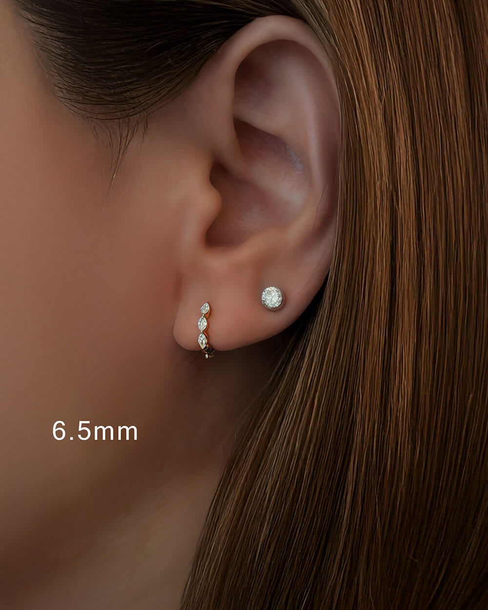 Vela Loop – Marquise Diamond Huggie Earrings