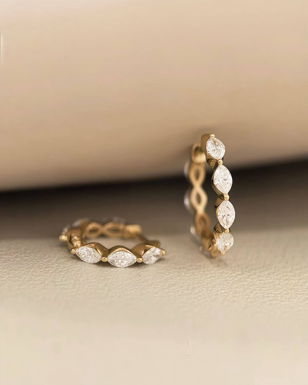 Vela Loop – Marquise Diamond Huggie Earrings