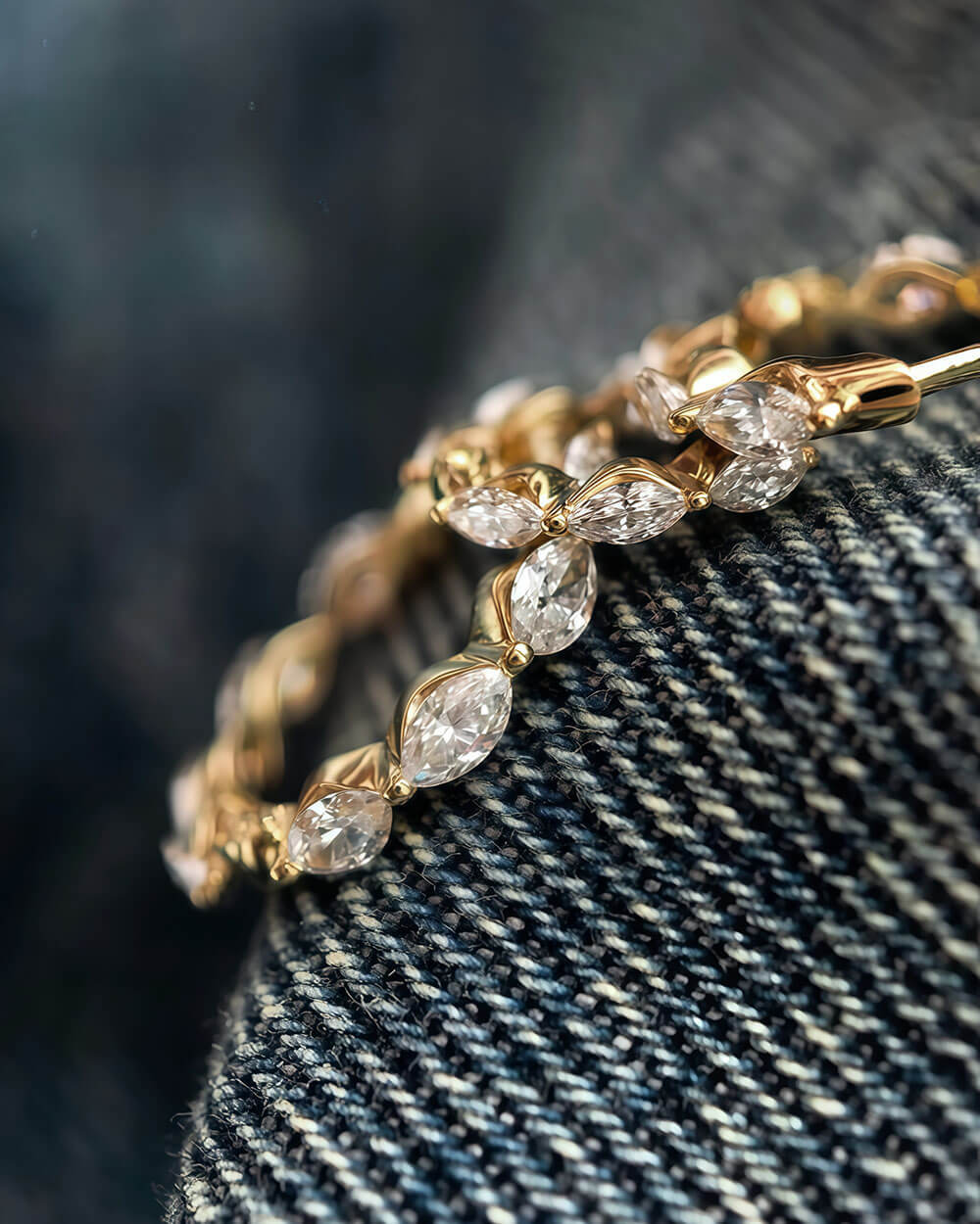 Vela Loop – Marquise Diamond Huggie Earrings