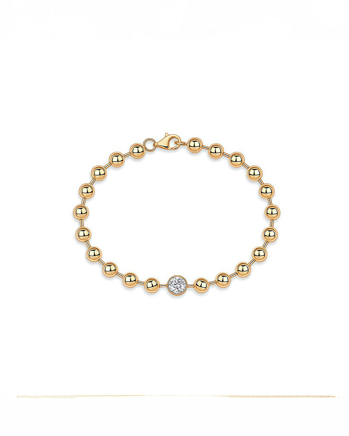 Modern Gold Diamond Bracelet with Beaded Design-Opreshyne